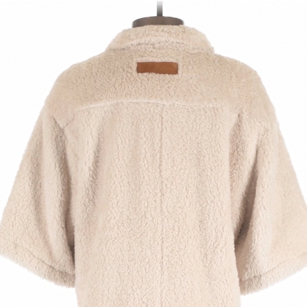 Rivet Utility Light Beige Stunner Teddy Sherpa Romper Small Cozy Loungewear - Picture 6 of 9
